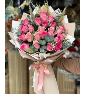 21 Pembe Güllü Buket